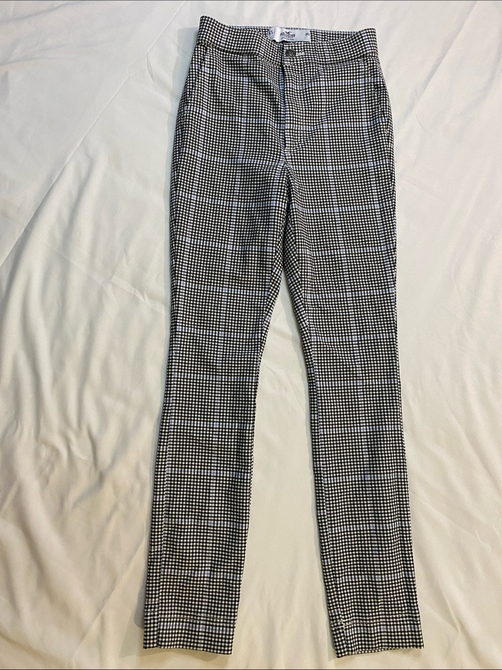 Hollister Black & White Checked Slim Trousers